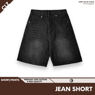 Quần jeans bò ống rộng nam nữ unisex quần jeans trơn basic ống suông bigsize local brand Cloudzy lưng cao JEAN SHORT