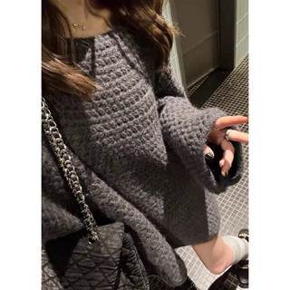 (SẴN XÁM) ÁO LEN CỔ TRÒN FORM RỘNG ULZZANG