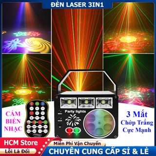 Đèn Laser 11 Mắt 7 Màu Cảm Biến Nhạc Độ Nét Cao Chớp Trắng Bay Phòng Mạnh - Đèn Laser Sân Khấu 