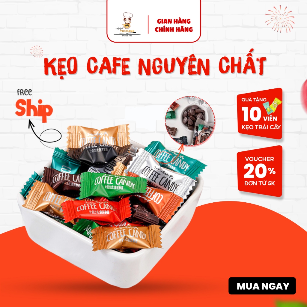 Kẹo Cà Phê Coffee Candy Đài Loan Viên Nén Kẹo Cafe Không Đường Ăn Kiêng Mix 8 Vị - Ăn Vặt YuChang