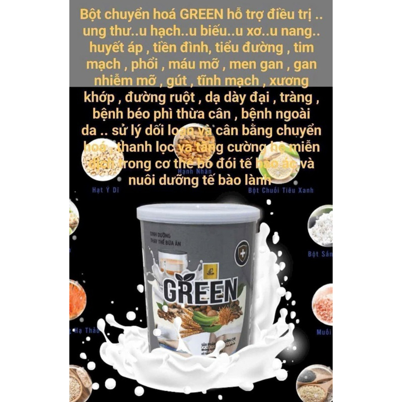 Thực Phẩm Bột chuyển hóa Green Elife Giảm Béo Phì , Thanh Lọc Cơ Thể, Tăng Cường Hệ Miễn Dịch