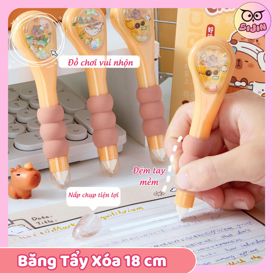 Bút Xóa Kéo Băng 6M, Bút Xóa Băng – Bút Tẩy Xóa Nhanh Chóng, Thiết Kế Đầu Bút Vui Nhộn, Nhỏ Gọn Tiện