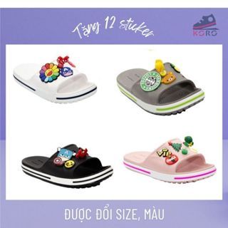Xả Lỗ Dép lê cross nữ quai ngang đi biển crocs 2cm cute chống trơn trượt KORO lebaya