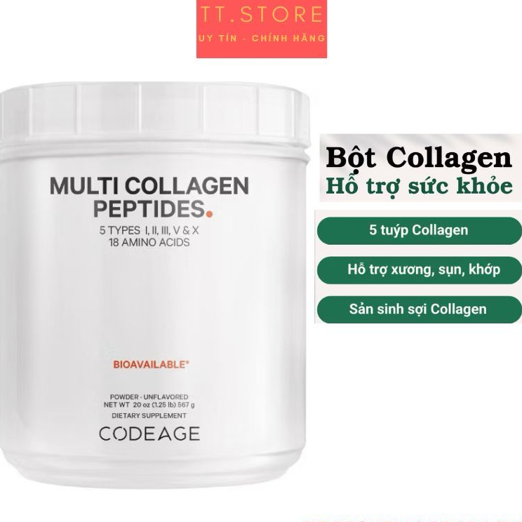 Bột Collagen Codeage Thủy Phân Trẻ Hóa Toàn Diện Codeage Multi Collagen 567g