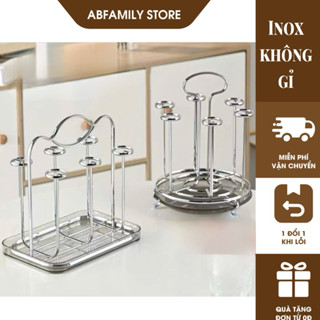 Úp Cốc Inox Sơn Tĩnh Điện Sang Trọng Kèm Khay Nhựa Hứng Nước Tiện Lợi| Khay Úp Cốc Ly Chén Inox Không Gì Abfamily