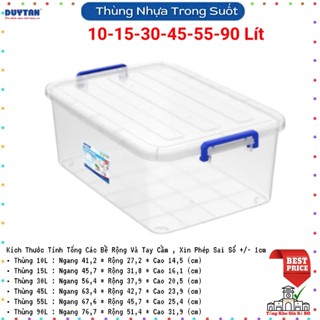 🚀Hoả Tốc🚀 Thùng Nhựa Trong Suốt Duy Tân 10L/15L/30L/45L/55L/90LTổng Kho Giá Rẻ SG