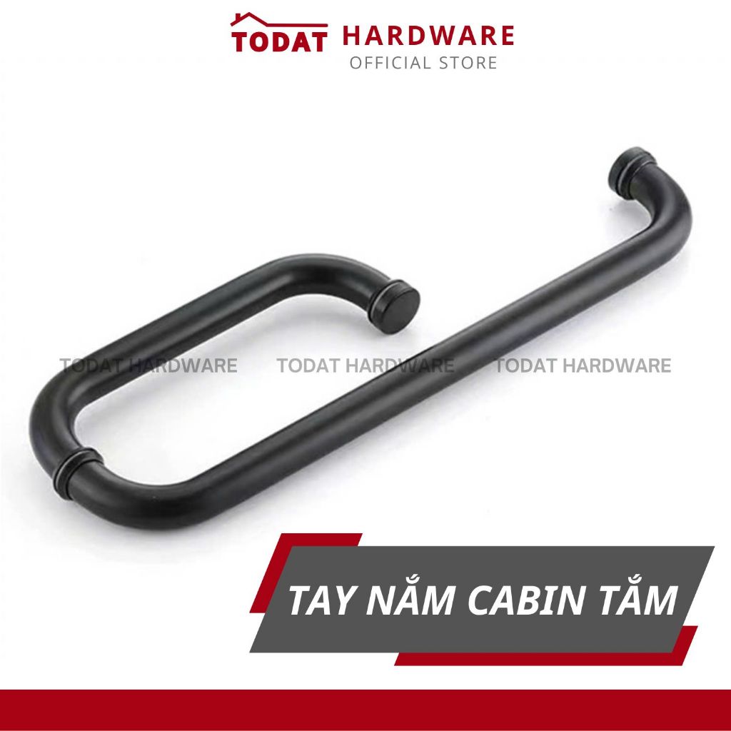 Tay Nắm Cửa Kính Phòng Tắm Đứng CABIN Ống phi 25, tim lỗ 275x475 (Đen/Inox/Vàng)