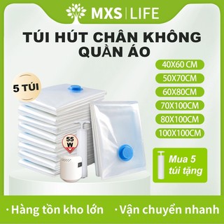   1 Bộ 5 Túi  Túi hút chân không quần áo túi đựng chăn màn mền gấp gọn tái sử dụng nhiều lần 