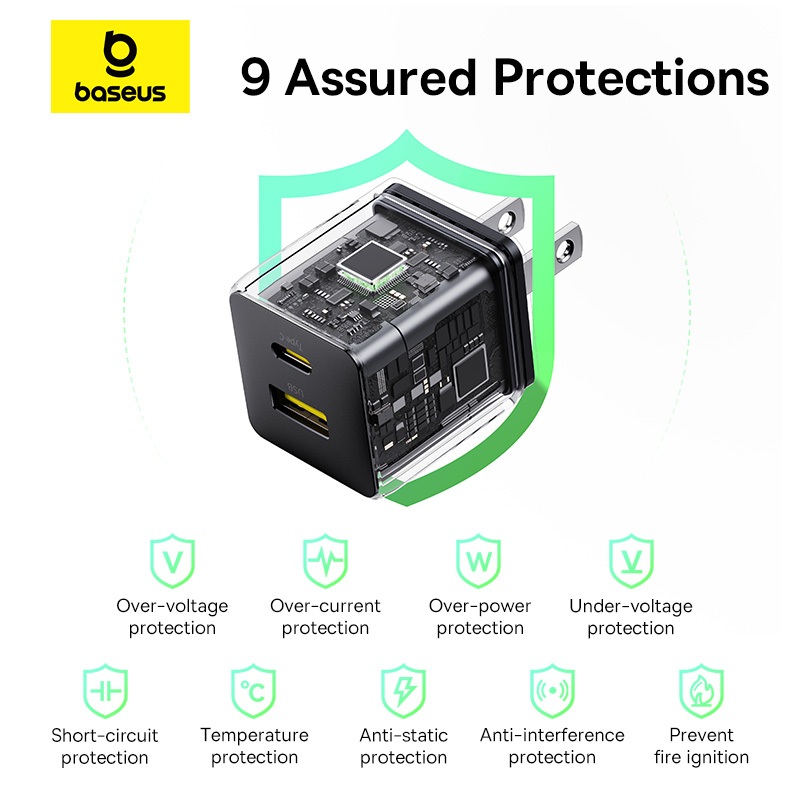 Củ Sạc Nhanh U+C PD 30w 20w Baseus Palm Nhỏ Gọn Chống Quá Dòng Quá Tải Nhiệt  IP Pad | BigBuy360 - bigbuy360.vn