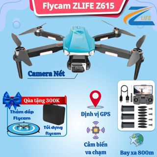 Flycam Camera 4K Z615 GPS, Drone Mini Điều Khiển Từ Xa 4 Cánh Cảm Biến Chống Va Chạm, Bay 20 Phút