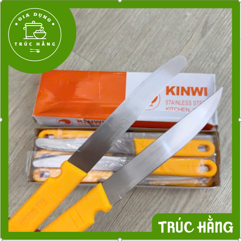 Dao cắt, gọt trái cây cán nhựa màu vàng, Dao Kinwi kích thước 21cmx1.8cm- Dao cán vàng cắt gọt trái 