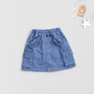 Chân Váy Jean Chữ A Túi Hộp Bé Gái Nexxi