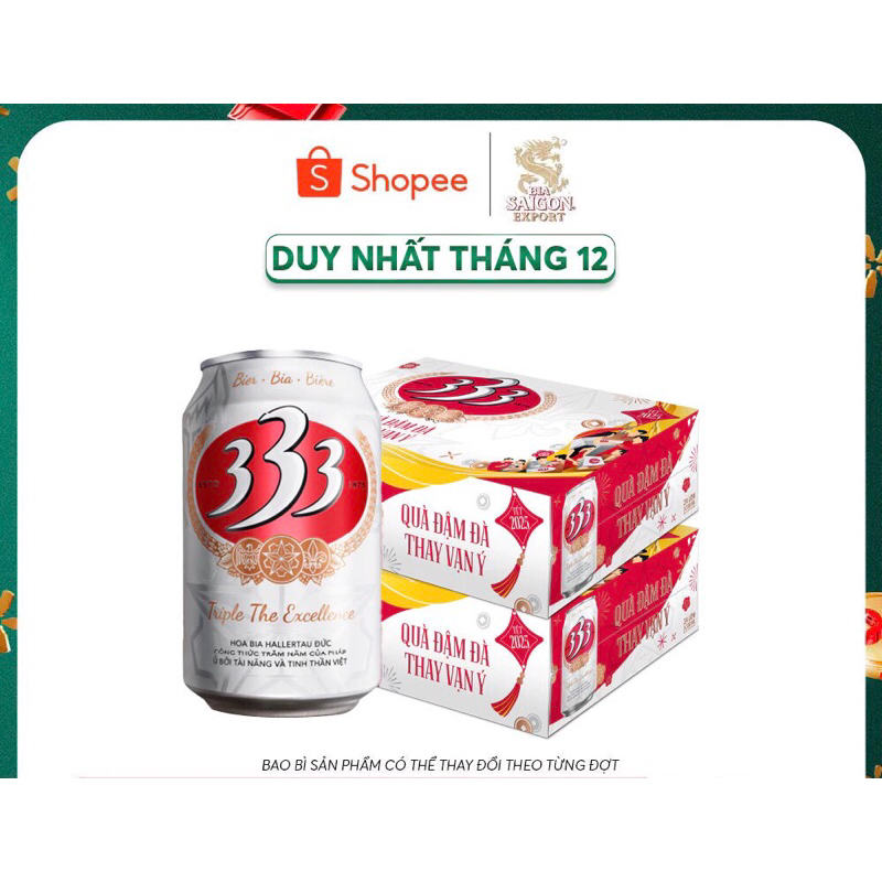 [Hoả Tốc HÀ NỘI]Thùng Bia 333 Bao Bì Tết Xuân 24 Lon 330ml Đậm Chất Truyền Thống, Vị Bia Mạnh Mẽ Đẳn
