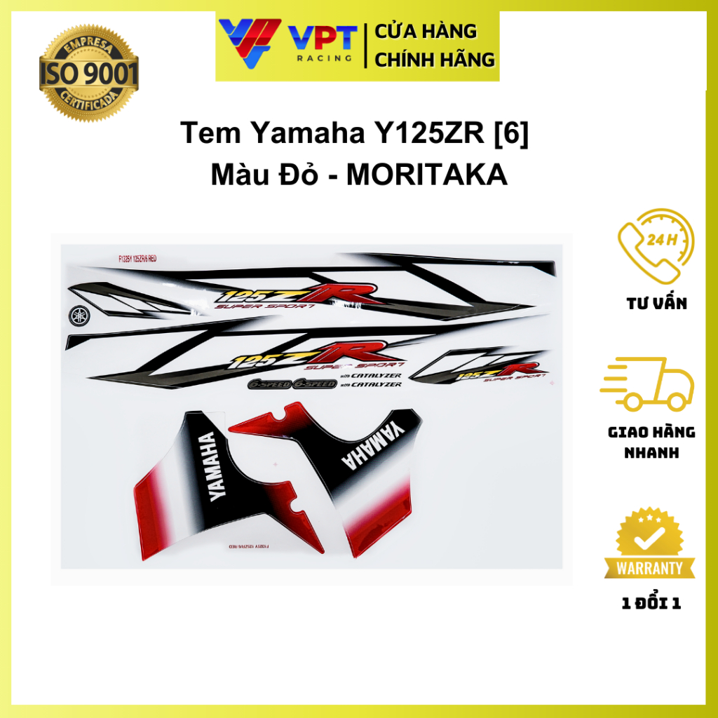 Tem Yaz Y125ZR đời cao chính hãng Moritaka Malaysia