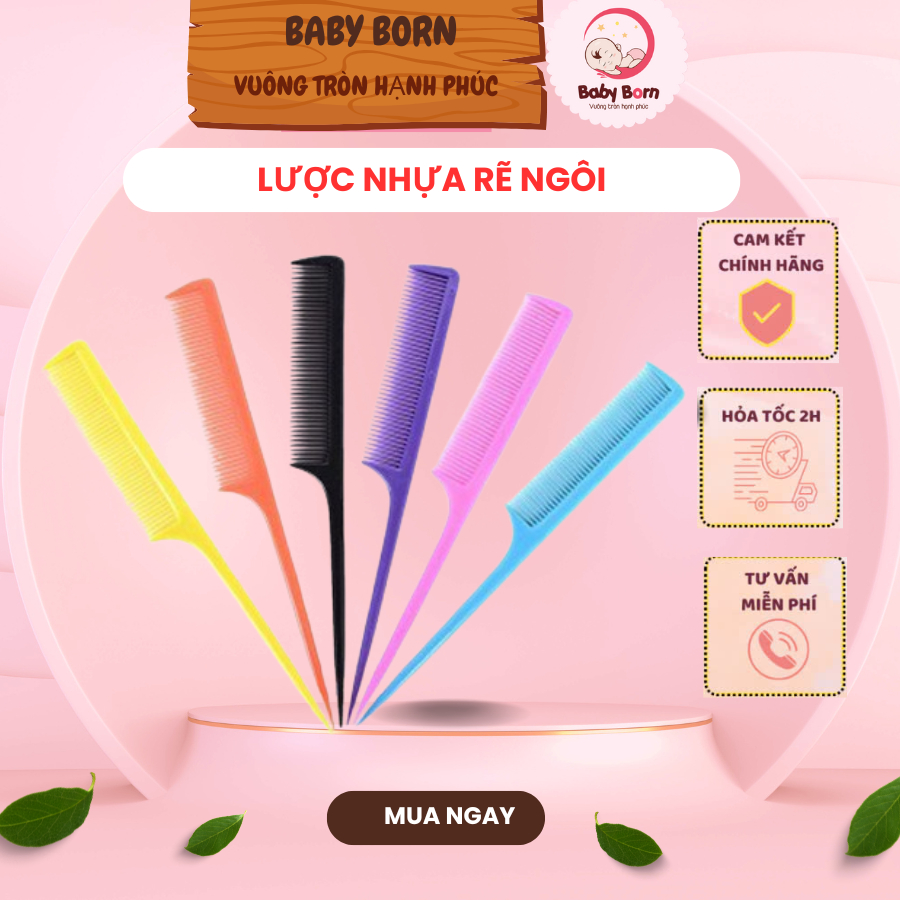 Lược mini chải đầu đuôi nhọn (Shop giao màu ngẫu nhiên)