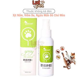 Xịt nấm cho chó mèo, viêm da, mẩn ngứa, ghẻ, bệnh ngoài da cho thú cưng (100ml) - lutpet