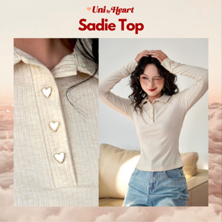 Áo ôm cổ polo dài tay Sadie Top dáng ôm body, phối cúc trước ngực - Uni By Heart