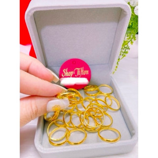  Nhẫn trơn 5 phân mạ vàng 24 xi cao cấp mẫu mới siêu bền màu nhẫn có khắc 4 số 9 