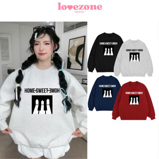 Áo Sweater Xám Tiêu In Hình HOME SWEET HOME Bigbang LOVE ZONE Chất Nỉ Mềm Mịn Dày Dặn Nam Nữ