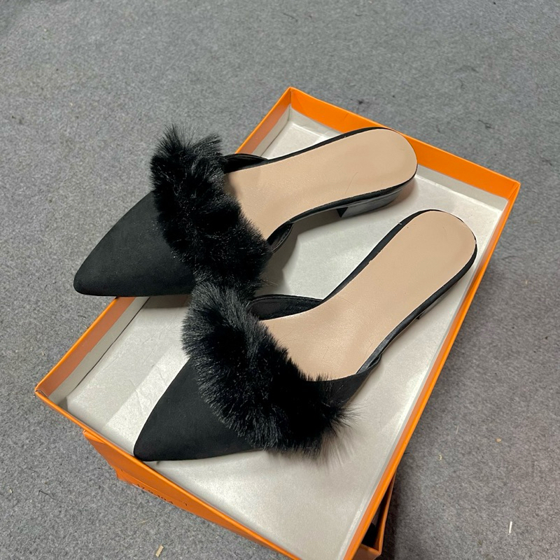 Sục Nữ Viền Lông Siêu Sang Êm Chân - Ảnh thật