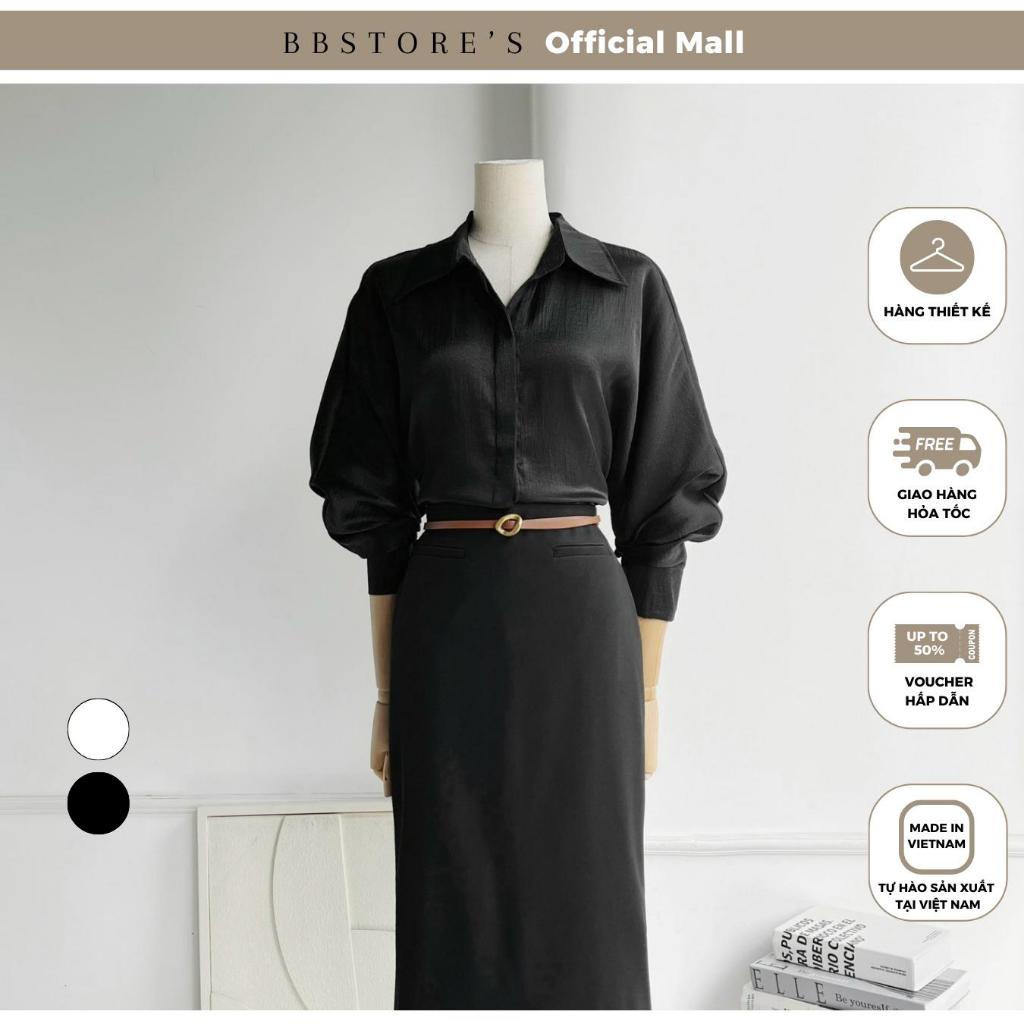 BBSTORE’S Áo Sơ Mi Tay Dài Voan Ánh Kim Thanh Lịch - A3608