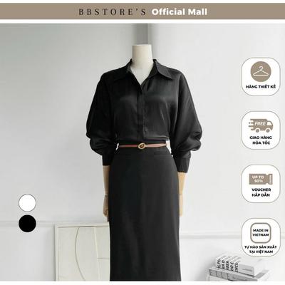  BBSTORE’S Áo Sơ Mi Tay Dài Voan Ánh Kim Thanh Lịch - A3608 