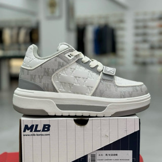 Giày thể thao sneaker bigsize nam nữ độn đế MLB NY mid grey cao cổ màu ghi cao cấp , giày thời trang siêu êm nhẹ đế cao
