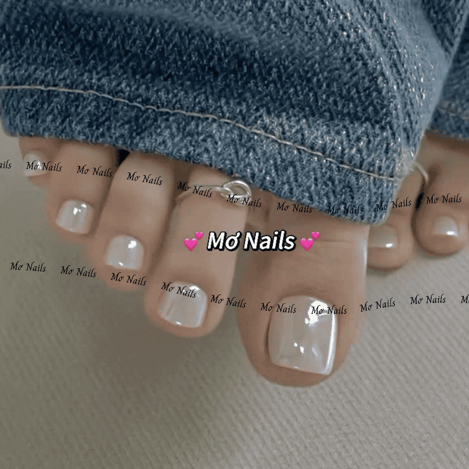   Tặng hộp keo  Nail Box Chân Thiết Kế Tráng Gương Ngọc Trai Full Móng C10 