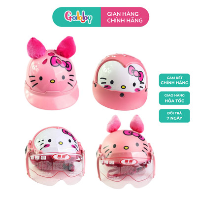 Mũ Bảo Hiểm Cho Bé Gabby Hai Lớp Hình Hello Kitty Đáng Yêu Siêu Thoáng Cho Bé Chất Liệu Nhựa ADS
