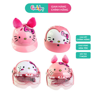 Mũ Bảo Hiểm Cho Bé Gabby Hai Lớp Hình Hello Kitty Đáng Yêu Siêu Thoáng Cho Bé Chất Liệu Nhựa ADS