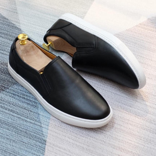 Giày lười nam Slip on Màu Đen - Giày mọi nam đẹp da bò thật