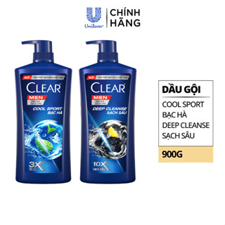 Dầu Gội Đầu Clear Men Deep Cleanse Than Hoạt Tính Đánh Bay Gàu, Ngứa Và Dưỡng Tóc Khỏi Khói Bụi 900g