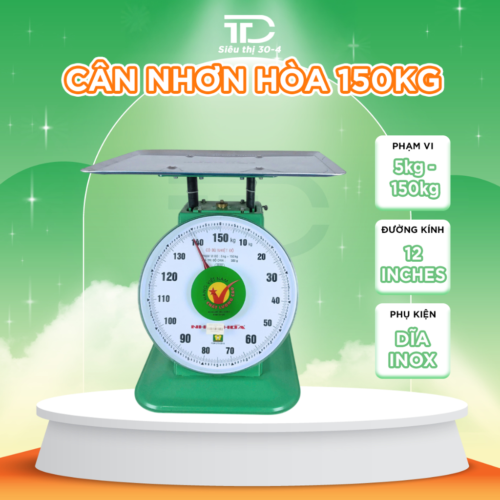 CÂN ĐỒNG HỒ NHƠN HÒA 150KG KÈM DĨA