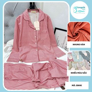  Đồ bộ nhung tăm Sam luxury BNHK bộ pijama nữ chất nhung mềm nhẹ không gây kích ứng da chuẩn phom 