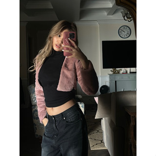 Áo khoác lông mềm mịn form ngắn Croptop | MAUVE COAT