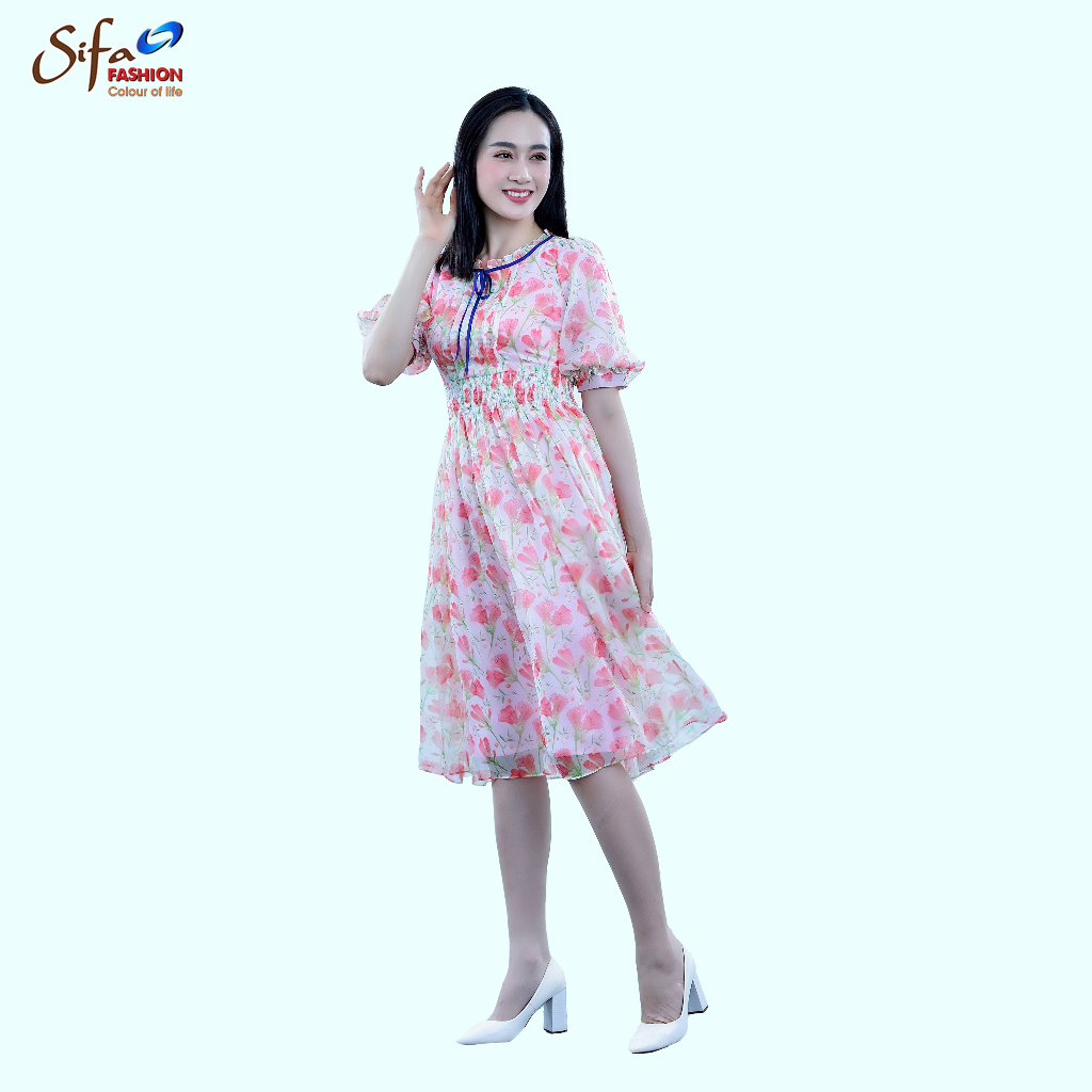 Đầm cổ thuyền tay ngắn Sifa Fashion GD24023