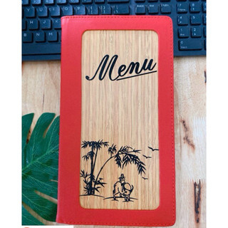 BÌA MENU GỖ 10-20 LÁ 2010 ( 16 x 29cm)