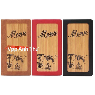 BÌA MENU GỖ 10-20 LÁ 2010 ( 16 x 29cm)