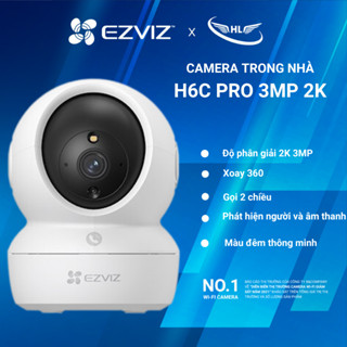 Camera WIFI trong nhà xoay 360 Ezviz H6C Pro 2K - 3K có màu đêm thông minh, đàm thoại 2 chiều chính hãng