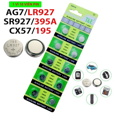 Pin đồng hồ  FOURRON AG7- LR927W- CX57-95A-1,55v và mọi thiết bịkt 9,5 x 2,7mm