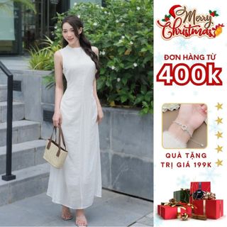 Đầm không tay dáng suông MELI hở lưng đi biển quyến rũ [v340]