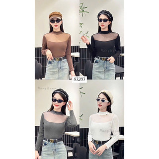 Áo nhiệt 83203 Chất Thun Pha Ren Co Dãn 4 Chiều