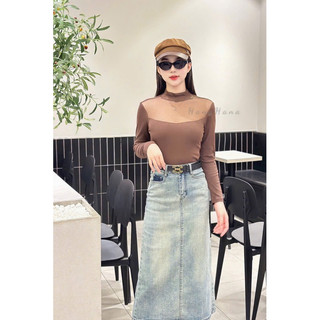 Áo nhiệt 83203 Chất Thun Pha Ren Co Dãn 4 Chiều