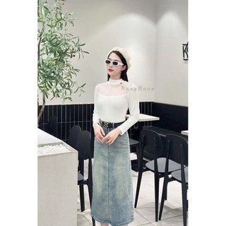 Áo nhiệt 83203 Chất Thun Pha Ren Co Dãn 4 Chiều
