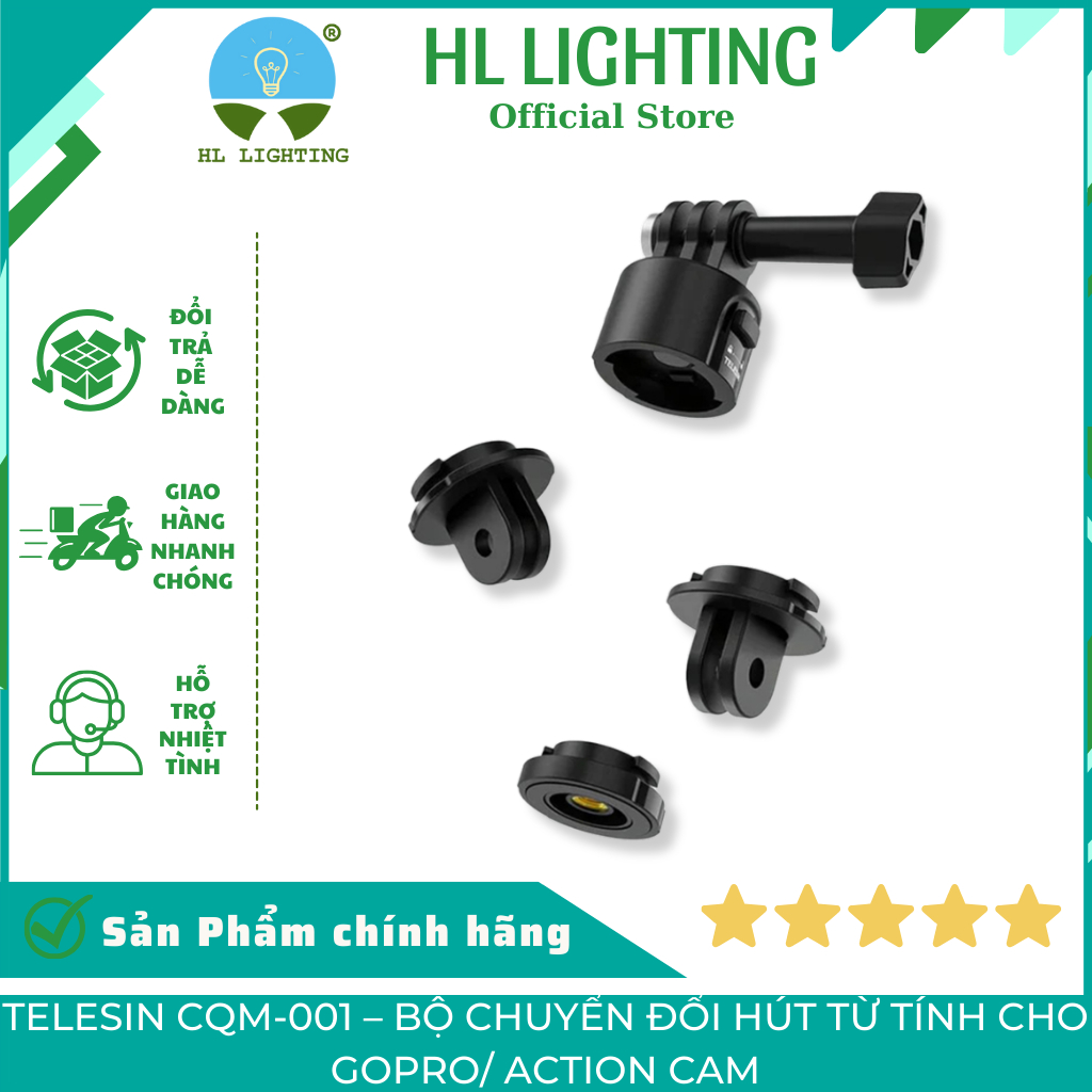 Bộ Chuyển Đổi Telesin CQM-001 – Phụ Kiện Gắn GoPro Đa Năng, Chất Liệu ABS, Tương Thích Từ GoPro 7-12