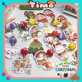  Giấy Bọc Kẹo Mút Giáng Sinh Cài Cắm Gói Quà Mini Noel Cute Nhân Vật Hoạt Hình Shin Timo GQ50 
