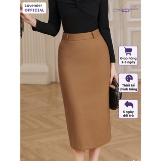  Chân váy công sở nữ LAVENDER chất dạ mịn đẹp form dáng A basic dễ mặc có túi chéo CV4095 
