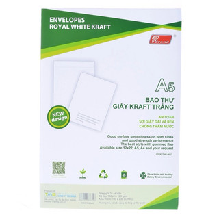 BAO THƯ A5 VÀNG TRẮNG XẤP 10c