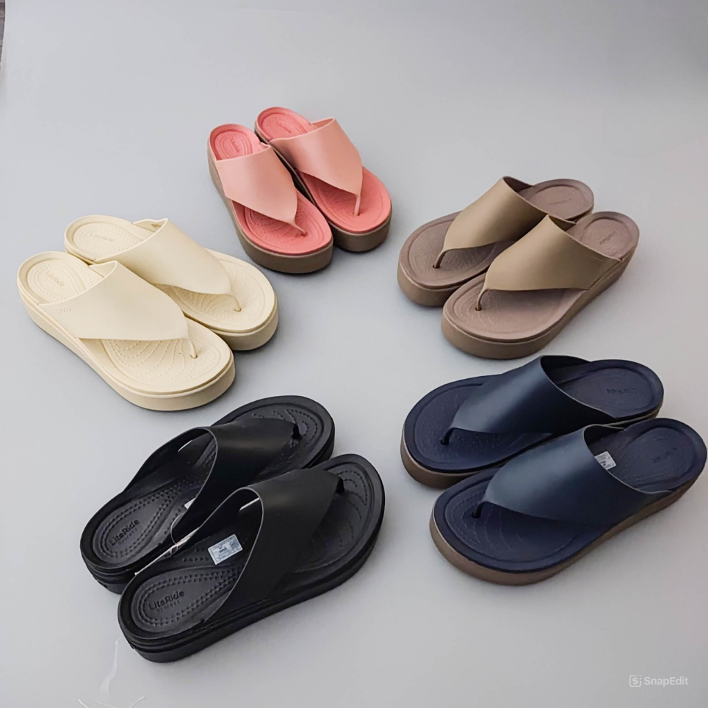 Dép xỏ ngón cross brooklyn flipflop đế cao 5 phân, dép kẹp cross nữ cao 5cm đế bánh mỳ cực tôn dáng