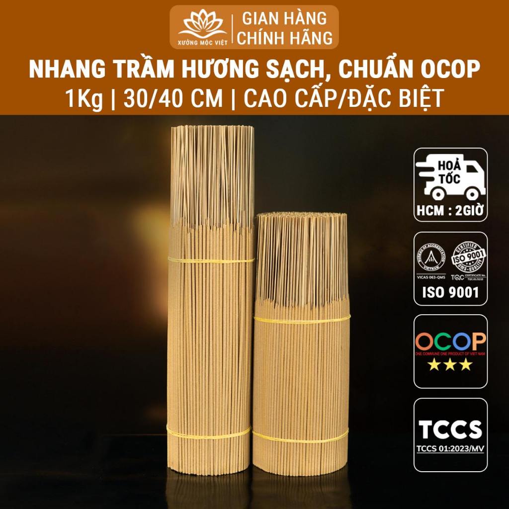 Nhang trầm hương cao cấp [1Kg] sạch chuẩn sản phẩm OCOP, ISO 9001 - Xưởng Mộc Việt